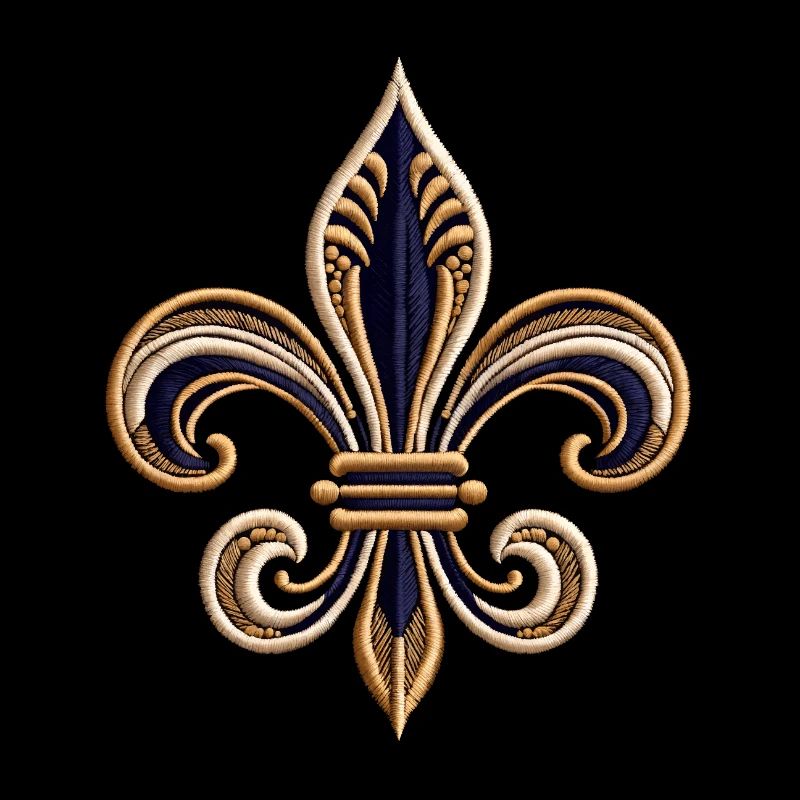 T-shirt Broderie Fleur-de-Lis Élégante