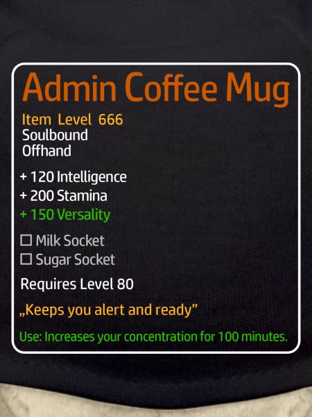 Admin Coffee Mug with Stats