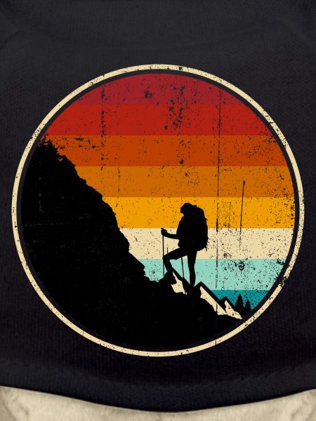 Climber at Sunset Retro Circle