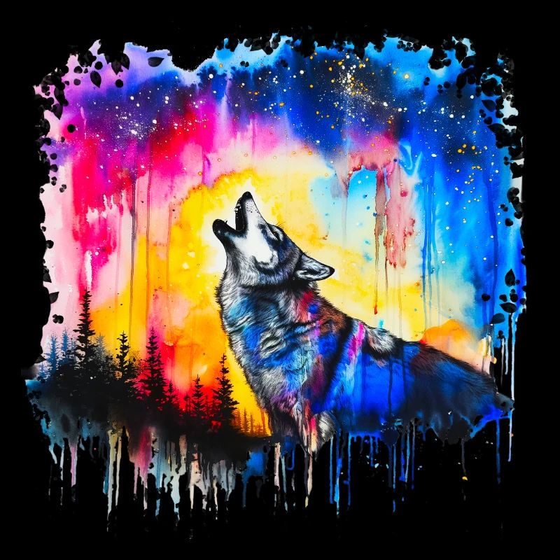 Loup aquarelle