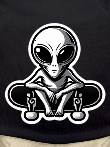 Alien Skater on Skateboard
