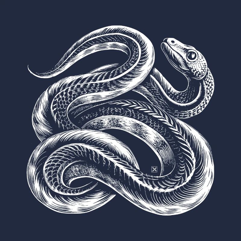Serpent blanc entrelacé