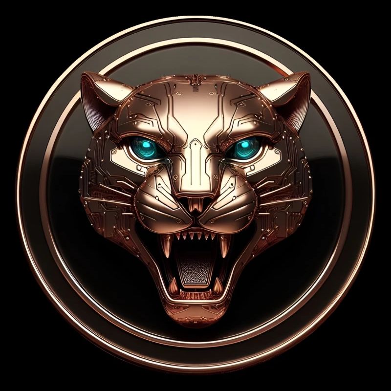 Futuristic Tech Panther Gold