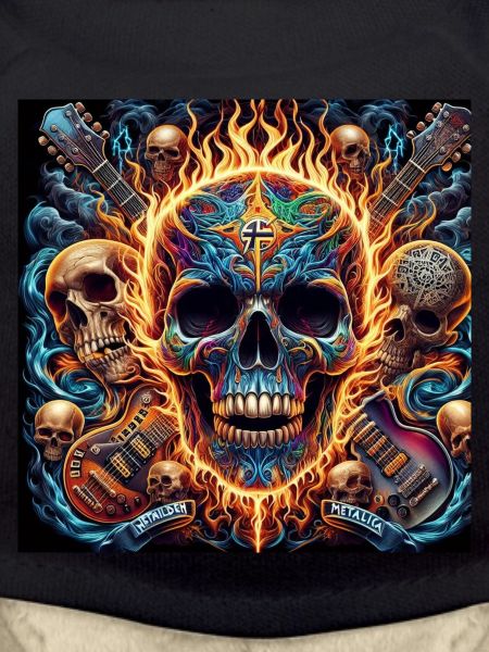 Skull with crossed guitars