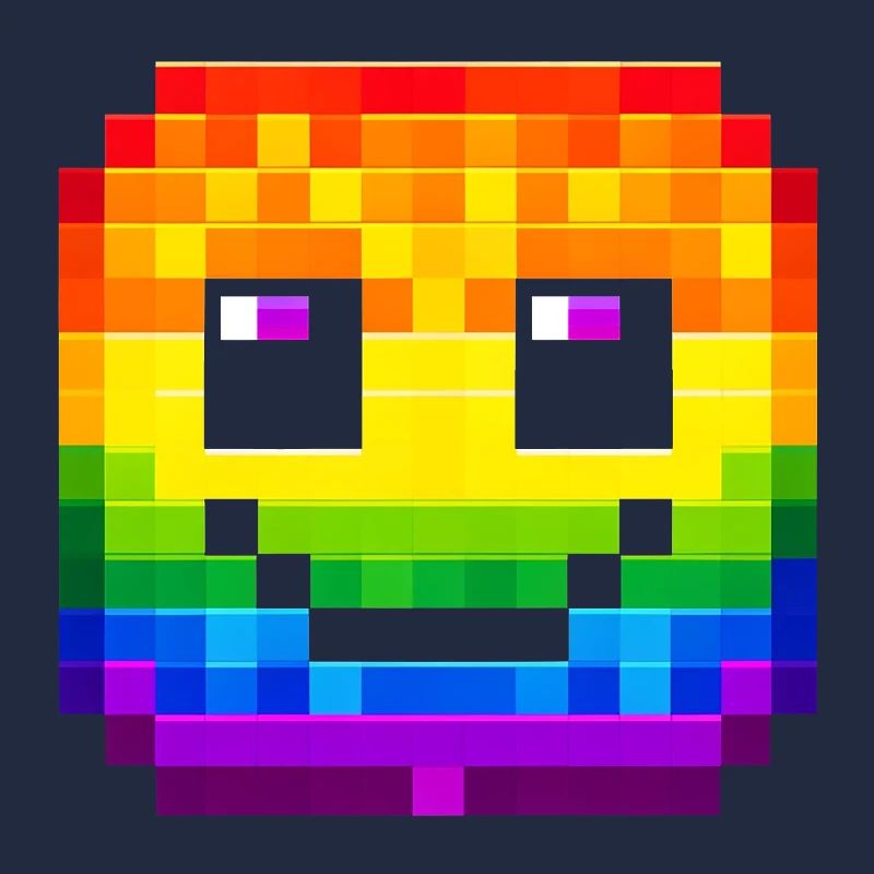 Visage pixelisé Rainbow Smile
