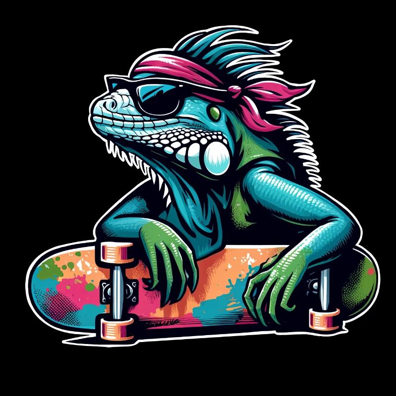Iguana Skateboard SKater Skating