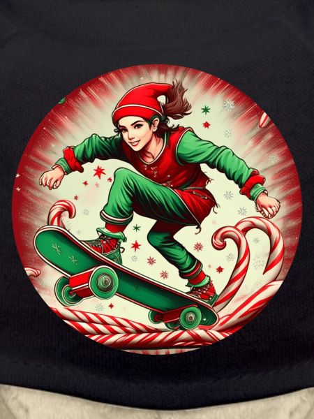 Christmas Elf Skateboarding