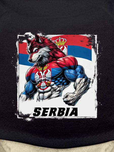 Serbia wolf flag design