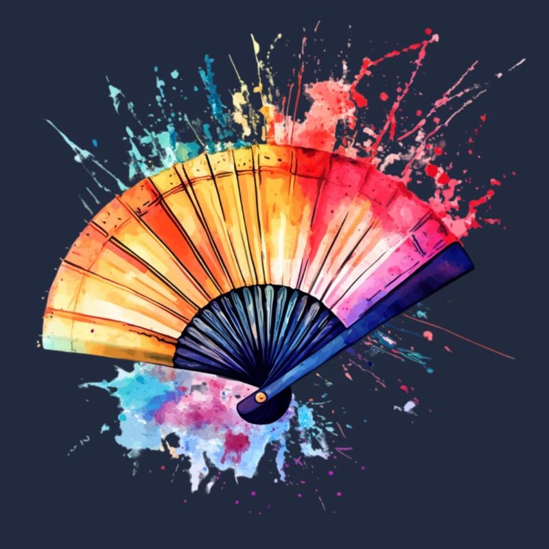 Lebendiger Aquarell-Fächer