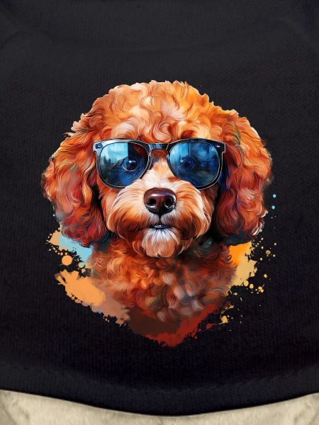 Small poodle with sunglasses