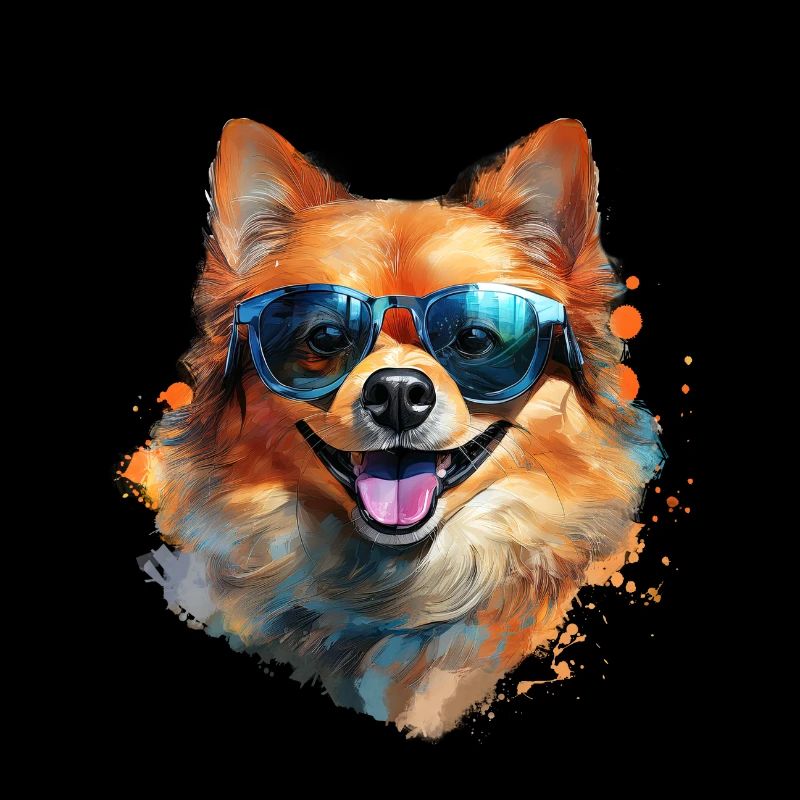 Pomeranian with sunglasses