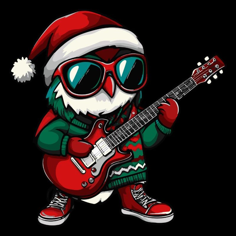Eule Weihnachten Gitarre
