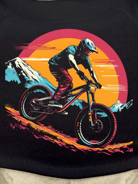 Mountain biking illustration