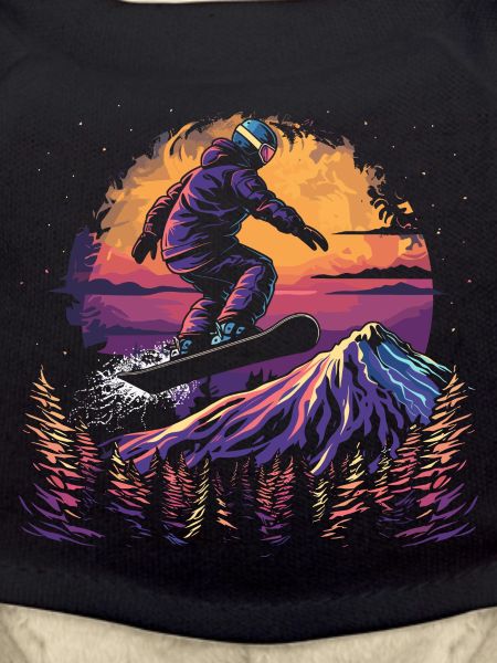 Graphique rétro snowboarder