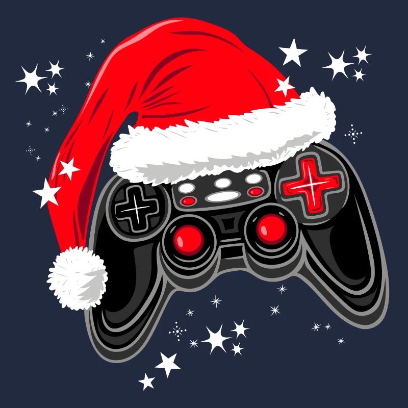 Gaming-Controller mit Weihnachtsmütze