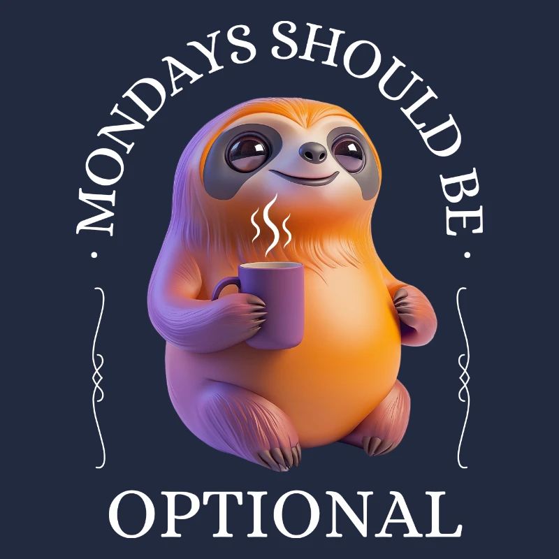 Monday grouch – coffee-drinking sloth