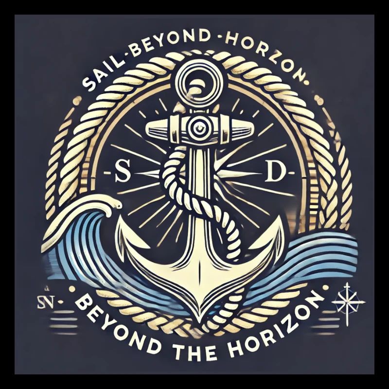 beyond the horizon maritimes zeitloses Motiv Anker