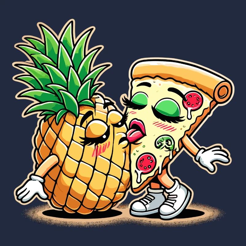 Pizza Hawaii Baiser Relation d’amour Drôle Cadeau