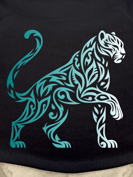 Tribal Panther Gradient Blue White
