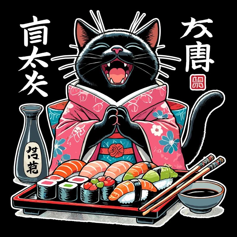 Sushi Cat Kimono Maki Nigiri Cadeau