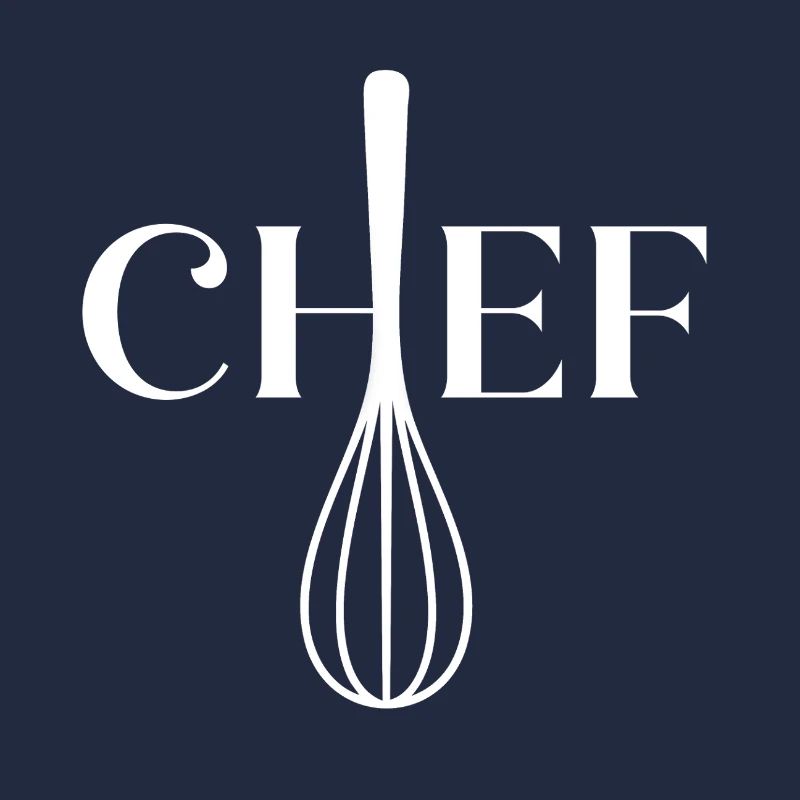 CHEF Design White – Modern cooking motif for apron