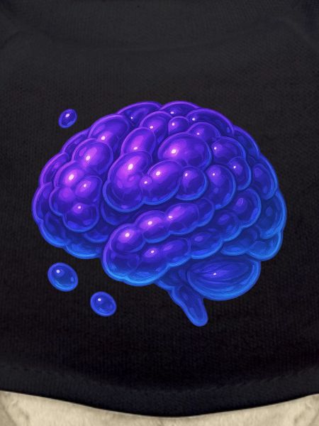 3D Brain Molecular Blue Purple
