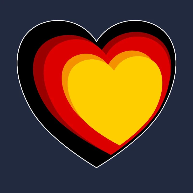 3D-Herz in Schwarz-Rot-Gold