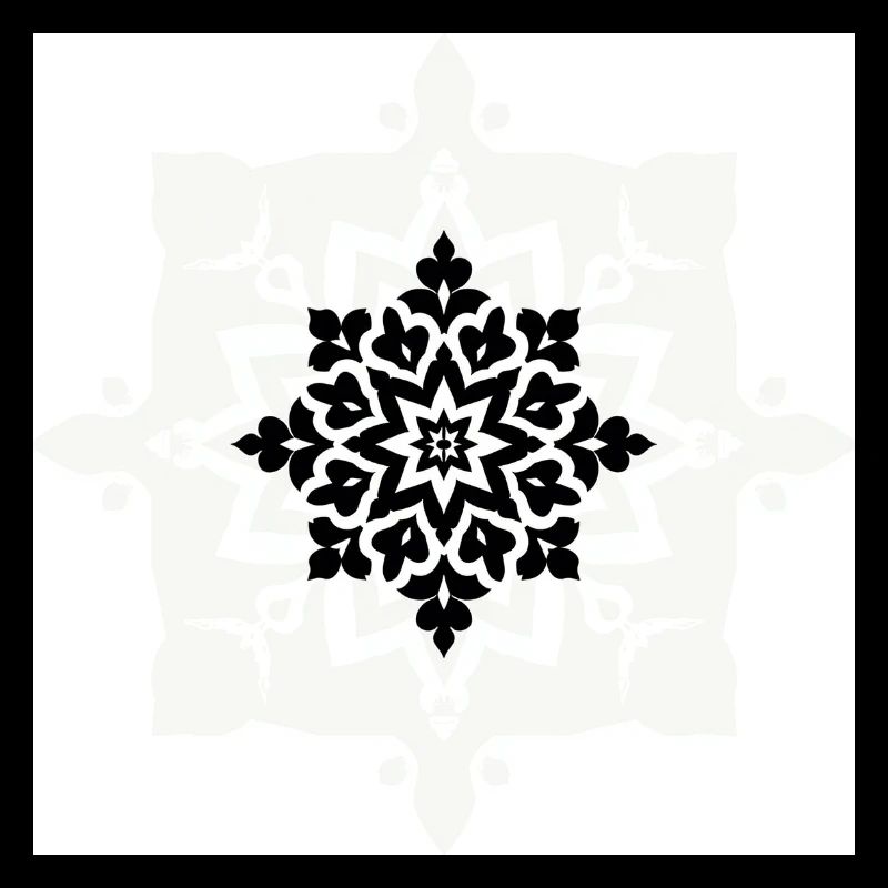 Motif complexe de mandala noir et blanc