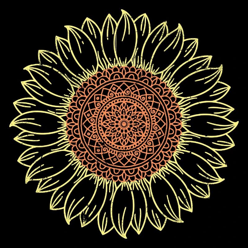 Conception complexe de mandala tournesol