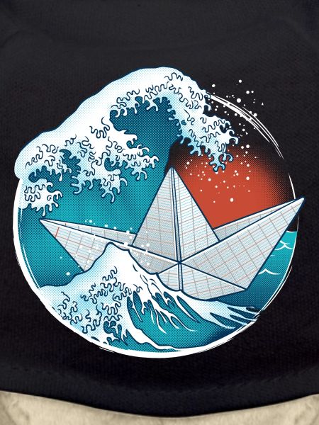 Papierboot im Origami-Stil