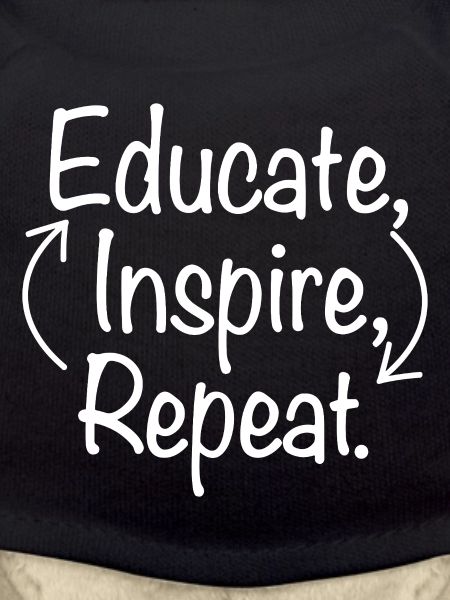 Educate Inspire Repeat Teacher Saying