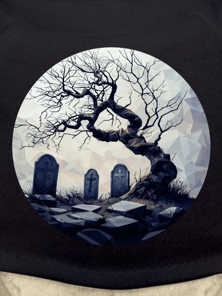 Tombe oubliée avec arbre noueux