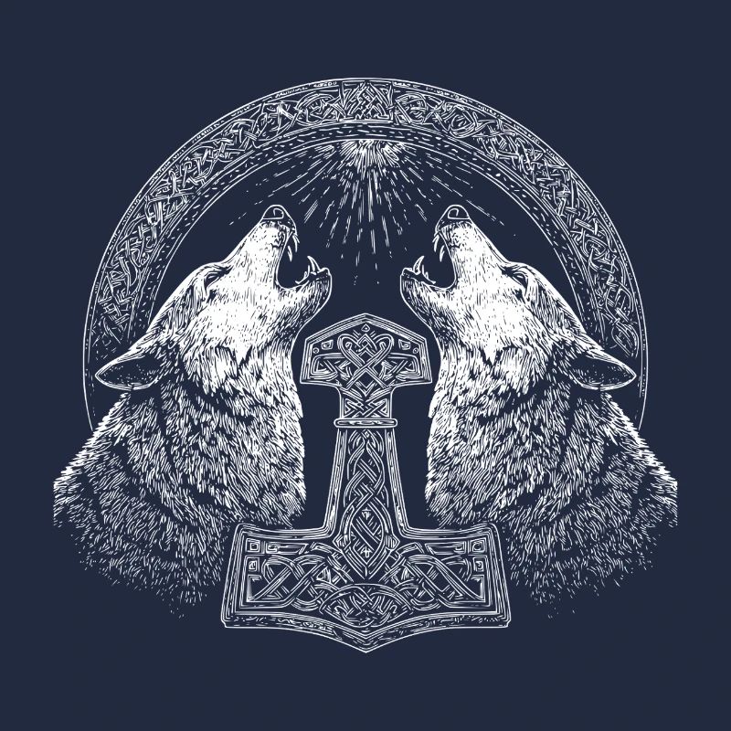 Wolf Thor Hammer Viking
