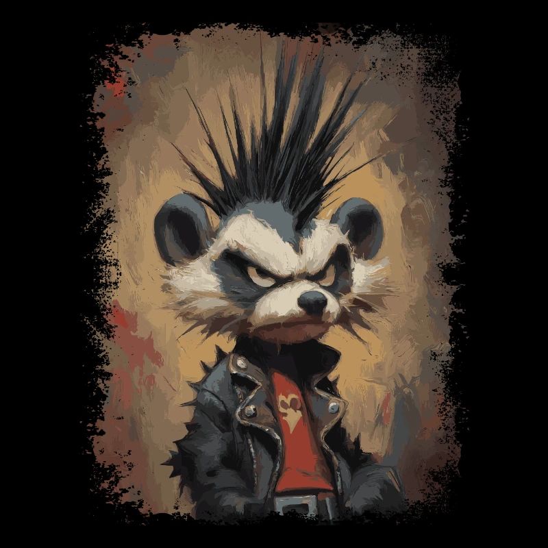 Lustiger Punkrock Waschbär