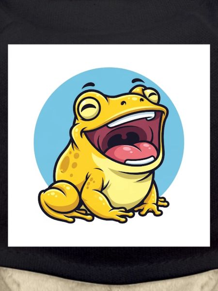 Laughing frog in cartoon style