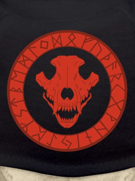 Roter Wikinger Wolf Schädel