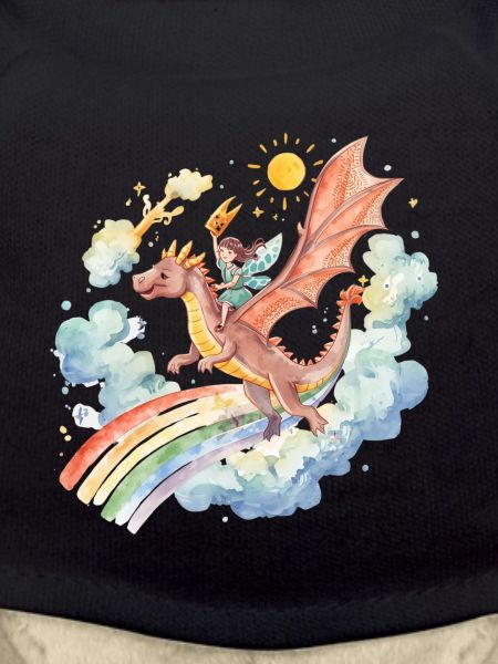 Mädchen mit Drachen und Regenbogen