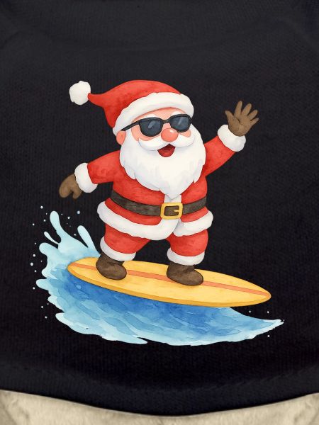 Conception de Noël Cool Santa Surfer