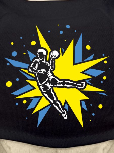 Handball design in comic explosions