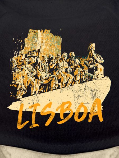 Monument Découvertes Lisbonne illustration ocre