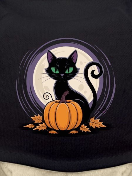 Mondschein Katze mit Kürbis