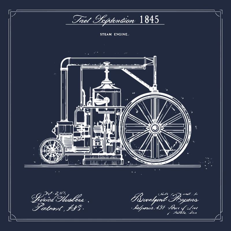 Plan de machine à vapeur vintage