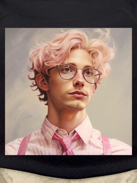 Pastellheld Portrait mit Brille