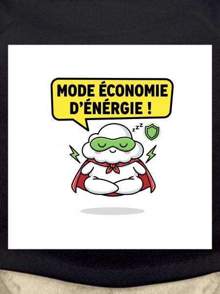 Superhero Cloud Saving Energy Mode