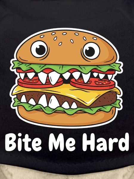Bite Me Hard Cartoon Burger