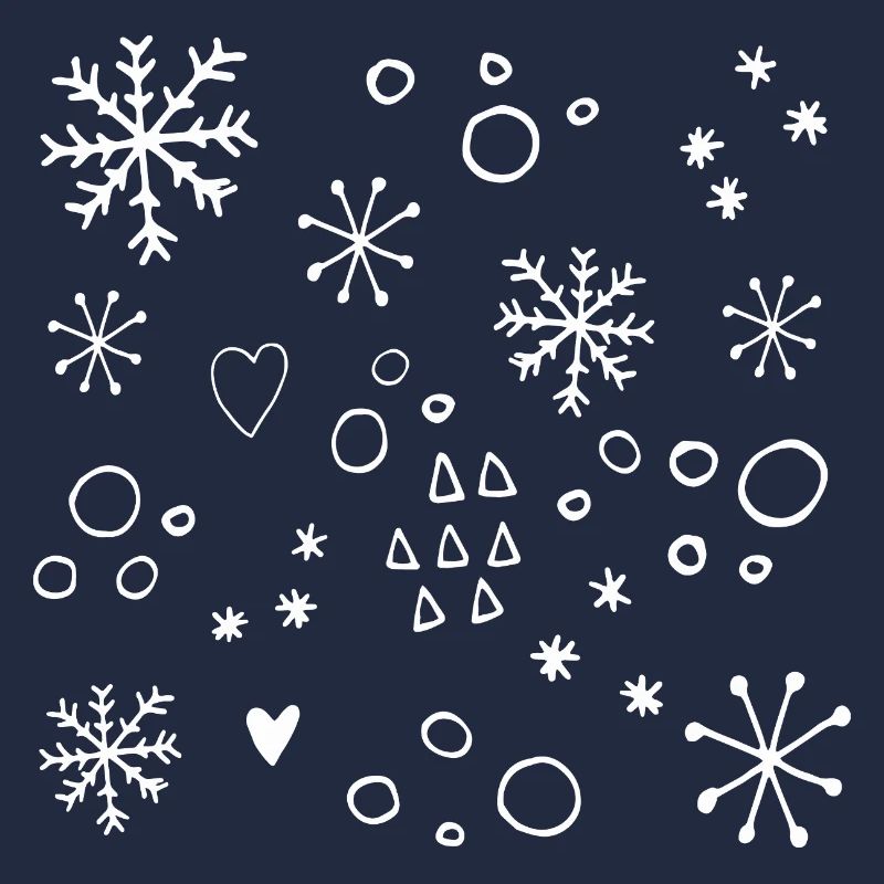 Snowflake Patterns Winter Christmas Minimalist Drawing