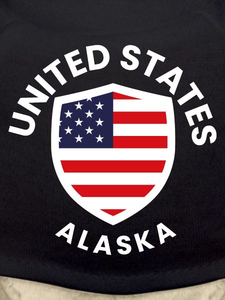 Alaska USA Shield with Flag