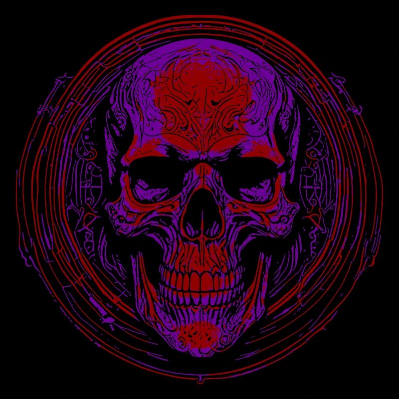 Mandala du Crâne Pourpre