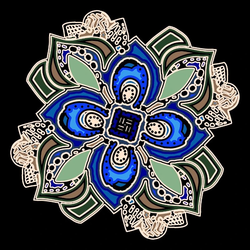 Fleur de mandala extravagante sarcelle