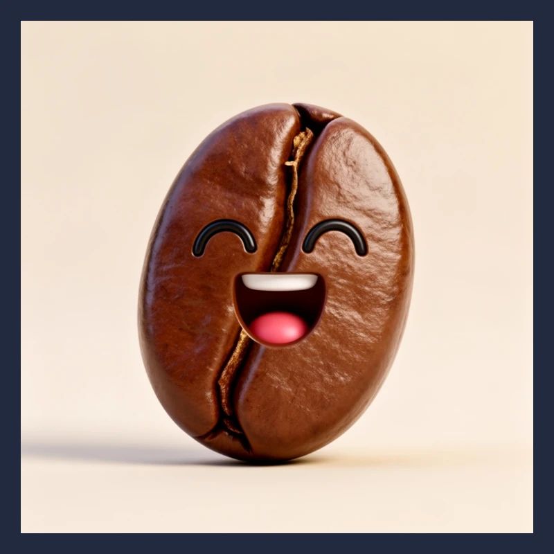 Lachende Kaffeebohne